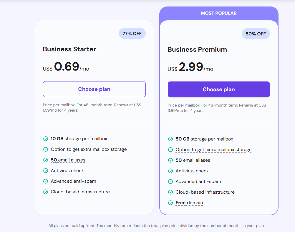 Hostinger Email Plans, Services & Pricing