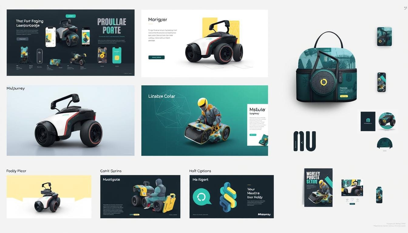 Commercial design project using Midjourney AI painting for concept art development