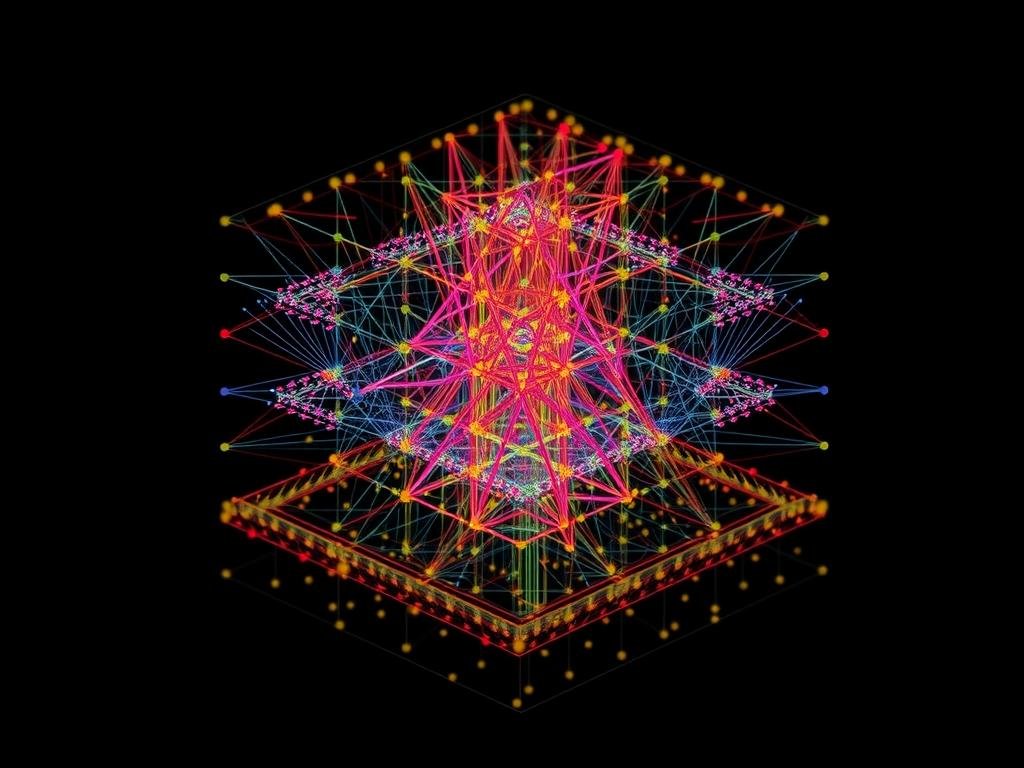 Visualization of neural networks processing art data, showing how AI painting models learn from existing artwork