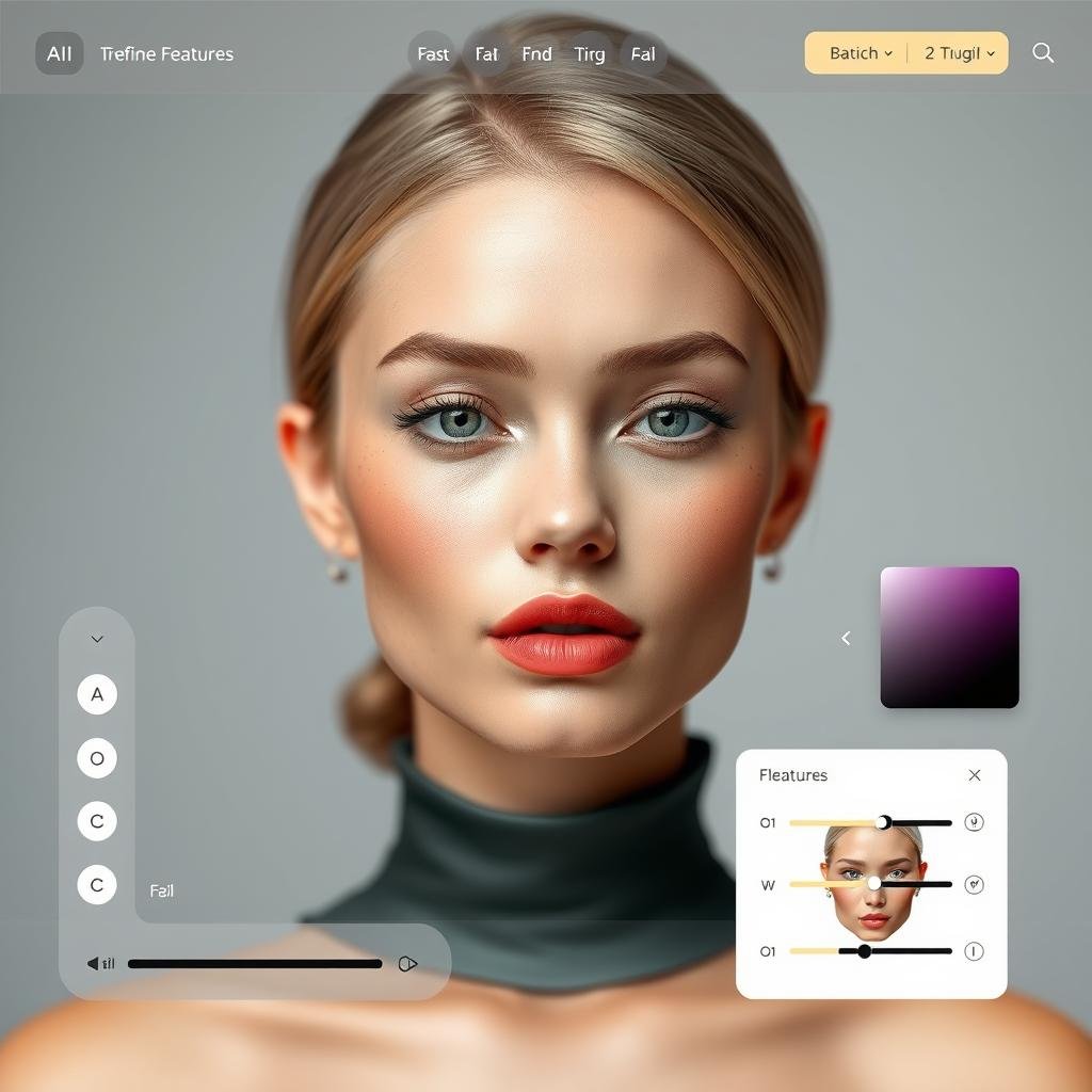 AI painting tool interface showing portrait editing capabilities